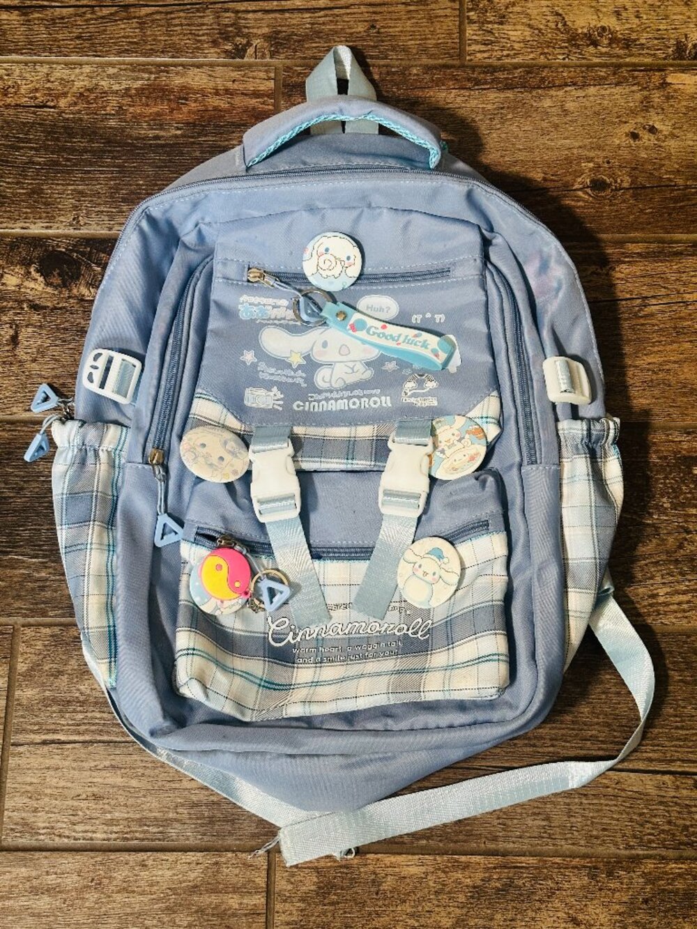Cinnamoroll Sanrio Japan Blue White Back to School Backpack - with Buttons!